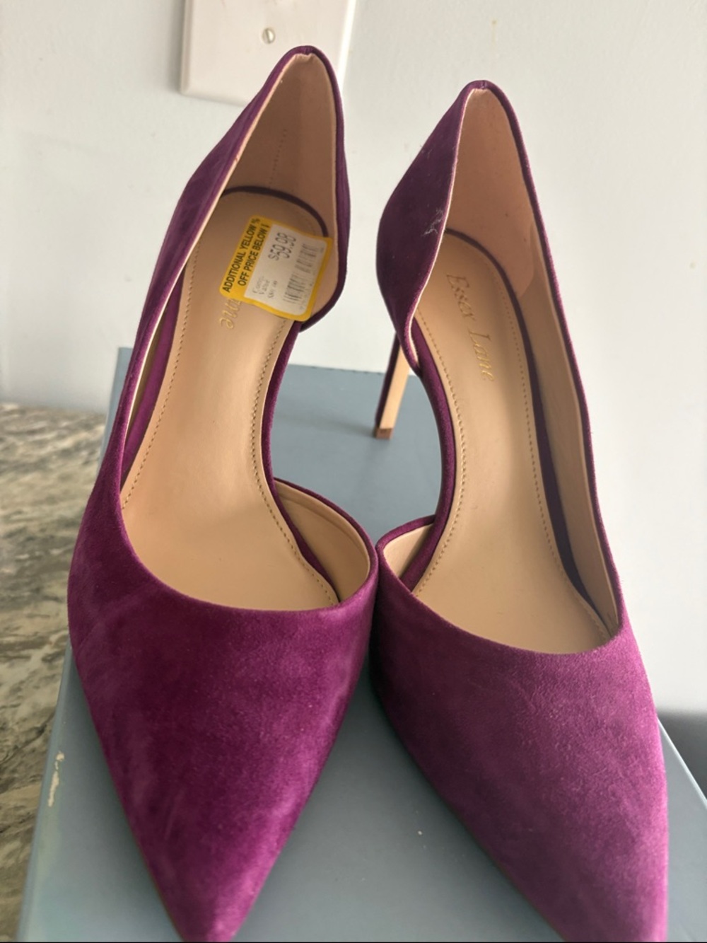 Women's Purple Suede Pointed-Toe High Heels